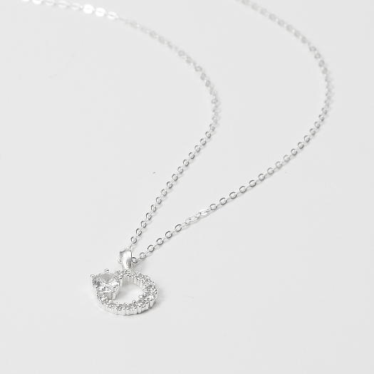 Dây chuyền bạc CDE mặt trăng đính đá Sparkling Moonie Necklace Silver CDE6078SV - Dây chuyền nữ bạc ta