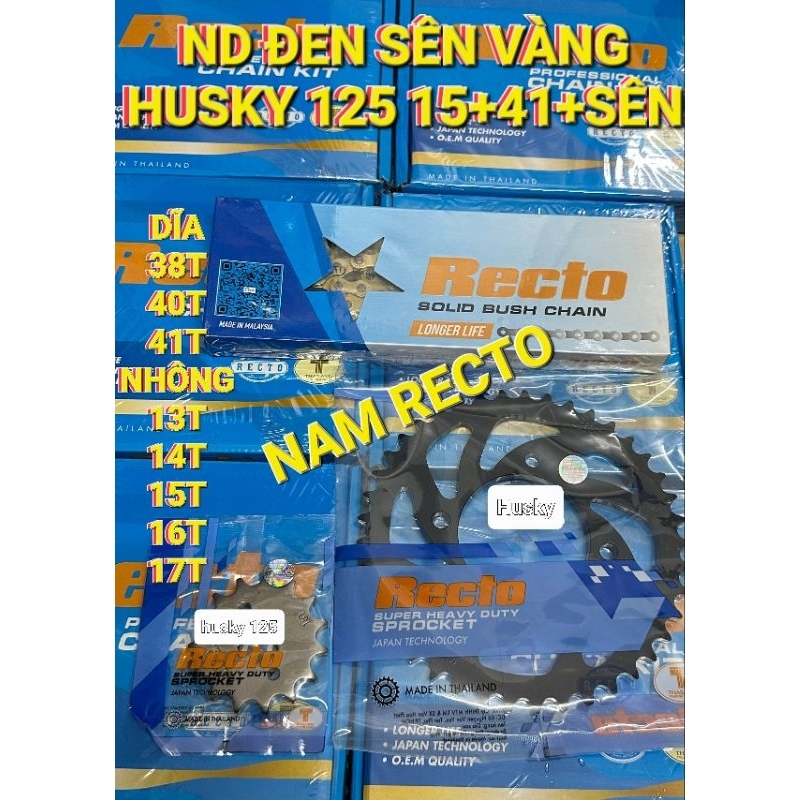 NHÔNG SÊN DĨA HUSKY 125 CHÍNH HÃNG RECTO DĨA 38,40,41 NHÔNG 13,14,15,16,17