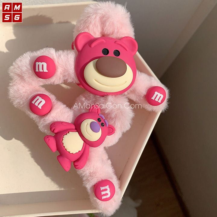 Kẹp Tóc Hình Gấu / Dâu Tây Bằng Lông Nhung Thời Trang Thu