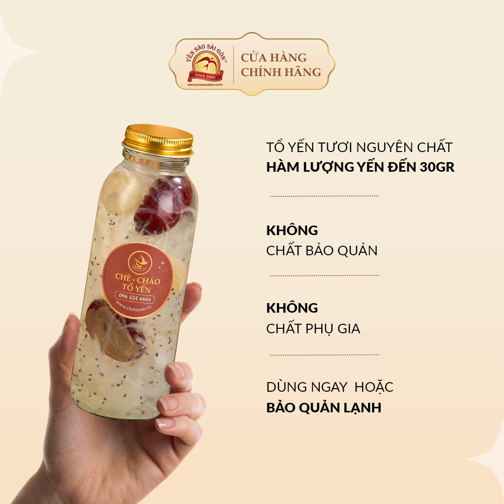 Yến Chưng Thập Cẩm Tươi Nguyên Chất Bổ Dưỡng, Yến Sào Sài Gòn Chưng Sẵn Hũ 120ml Thập Cẩm