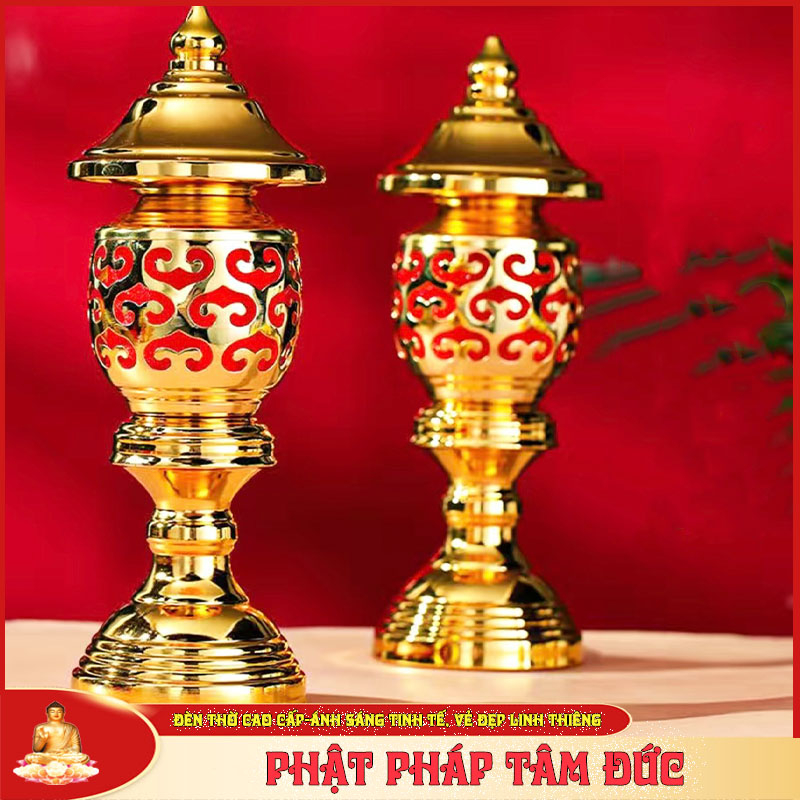 Cặp Đèn Ban Thờ, Đèn Thờ Led Cung Đình Hợp Kim Cao Cấp Siêu Tiết Kiệm Điện Mẫu Mới - Sang Trọng