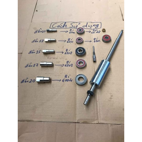 Cảo giật bạc đạn xe máy 6 đầu 100% Inox