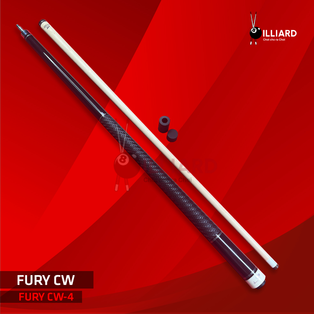 Cơ Bida Fury CW chính hãng, Full phụ kiện, Ngọn công nghệ HTe 13mm