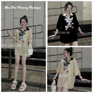 Áo Phông Áo PoLo Áo Thun Nữ Tay Lỡ Dáng Thụng Cotton Bầu Bì 70kg Bon Chen Được mẫu VITDONAL. TP148