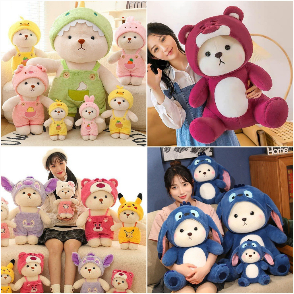 Gấu Bông Lena Yếm, Lena Xanh, Lena Đỏ đủ loại đủ size hàng nhập siêu xinh