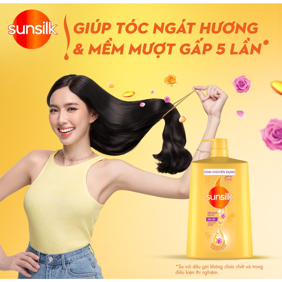 Dầu gội Sunsilk 1.4kg làm sạch và mềm mượt tóc gấp 5 lần, cho mái tóc ngát hương suốt 48h