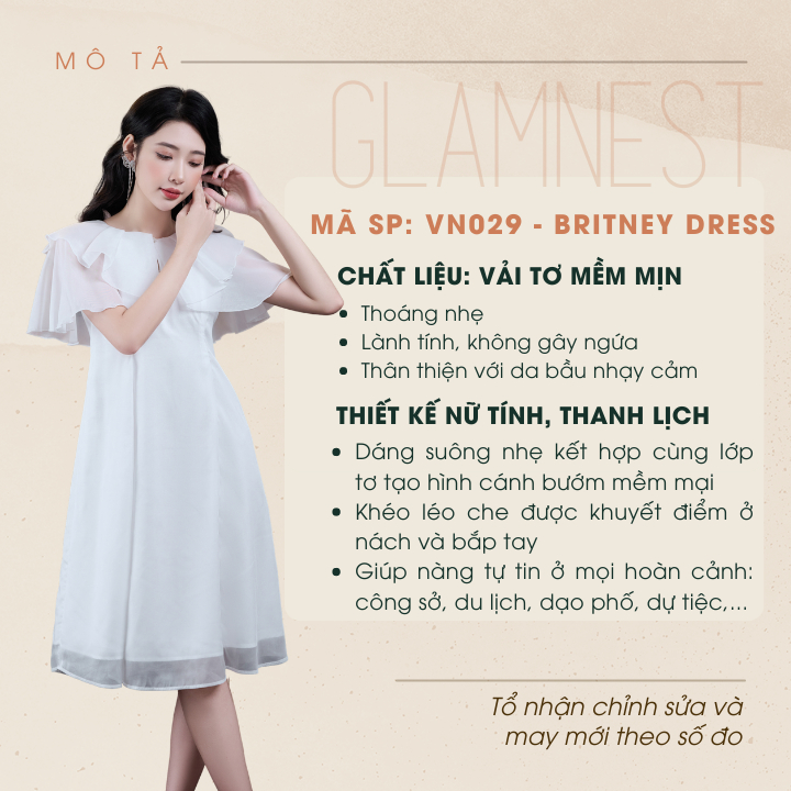 Đầm bầu công sở xinh mặc mùa hè dáng dài bigsize vải tơ mềm mịn Glam Nest VN029