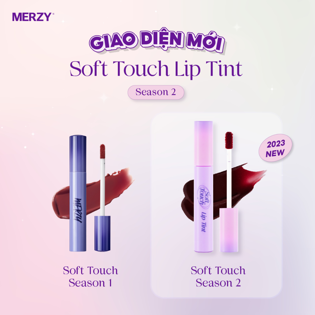 [NEW][Ver 2] Son Kem Siêu Lì, Siêu Mịn Môi Hàn Quốc Merzy Soft Touch Lip Tint 3g