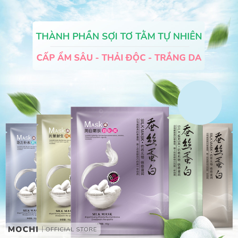 Mặt Nạ Giấy Dưỡng Da Tơ Tằm Thải Độc Ngừa Mụn Cấp Ẩm Trắng Da Mask Đắp Mặt Nội Địa Trung One Spring MOCHI SHOP