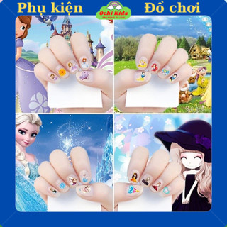 Set nhãn dán móng tay hoạt hình cho bé, dính dán móng tay thời trang bé gái Ochi Kids