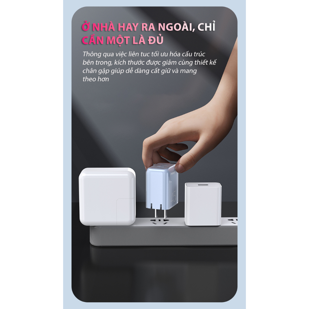 Sạc PISEN PRO Dual Port PD45W 2C, sạc nhanh 45W, hỗ trợ các dòng Apple, SS, Xiaomi ... model : TS-C152 - Hàng chính hãng