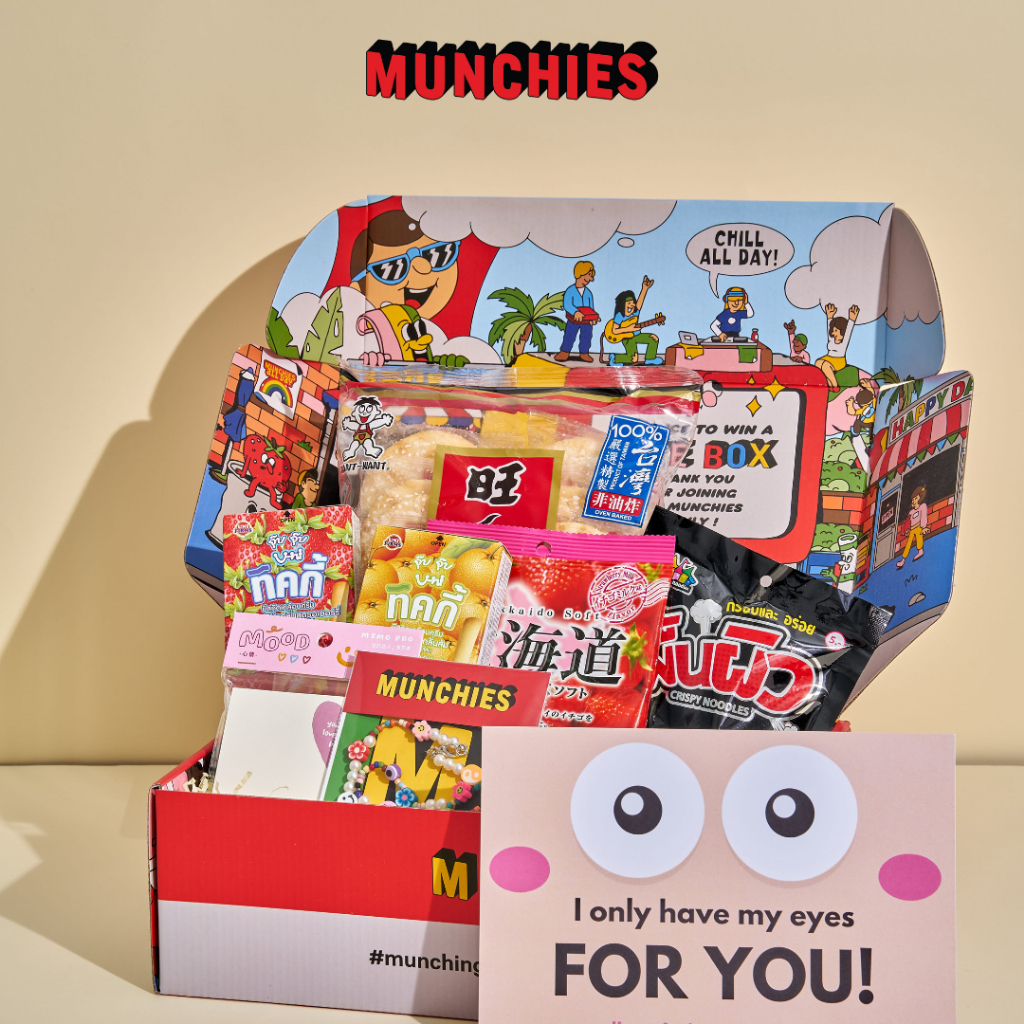 Hộp quà Kỷ niệm Munchies - bánh kẹo Nhật, Thái, vòng cổ, giấy note - quà tặng kỉ niệm, bạn bè, người yêu, đồng nghiệp