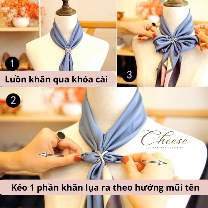 Khuy cài khăn lụa/khóa cài khăn quàng cổ/nút thắt khăn làm nơ tạo kiểu đa năng khăn Turban Bandana Trendy