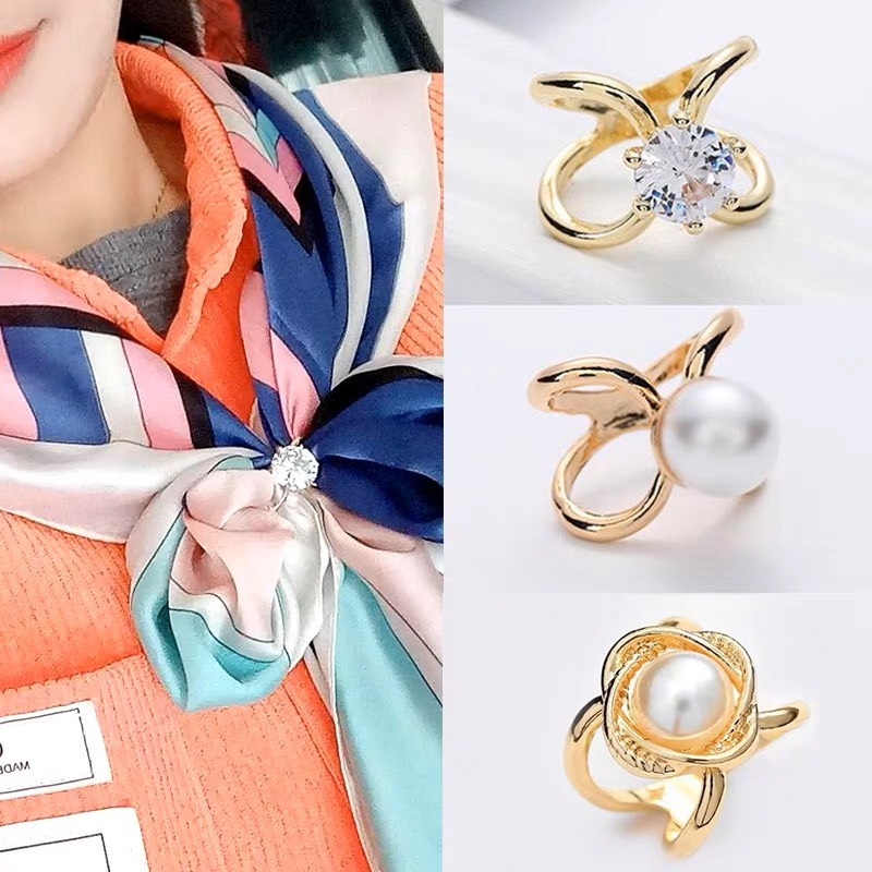 Khuy cài khăn lụa/khóa cài khăn quàng cổ/nút thắt khăn làm nơ tạo kiểu đa năng khăn Turban Bandana Trendy