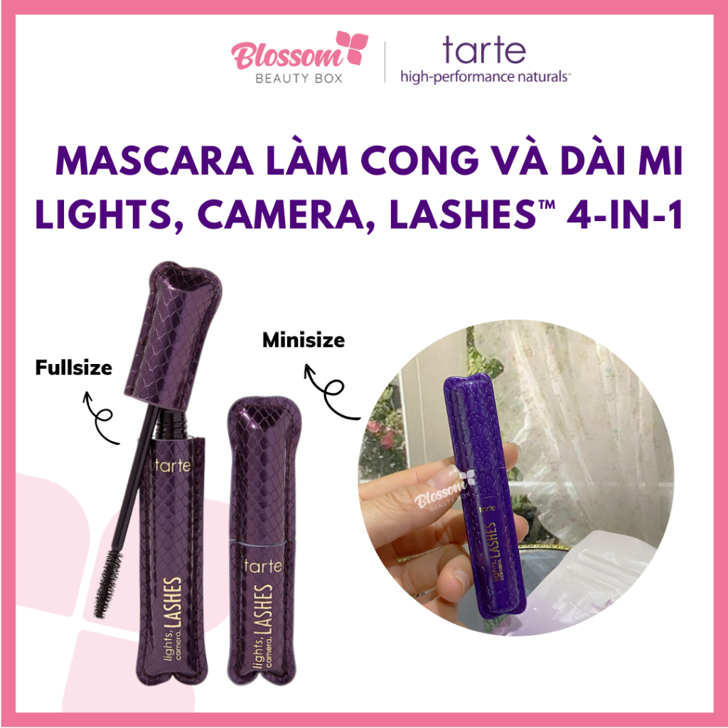 Minisize 4ml - Mascara Tarte Chuốt cong và dài mi Lights, Camera, Lashes™ 4-in-1