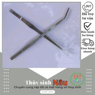 Nhíp inox mũi thẳng/mũi cong cắm cây thủy sinh 38cm cho hồ cá PK014