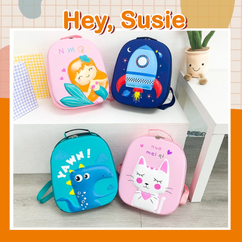Balo Kiểu Dáng Vali Cho Bé Họa Tiết Hoạt Hình Dễ Thương (22*32*9cm) Hey Susie BL109