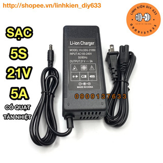 Sạc 5S 21V-5A có quạt có đèn led (DIY633)