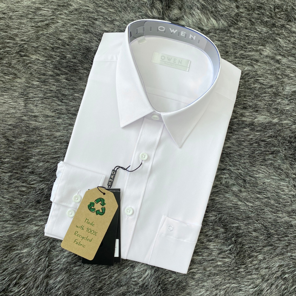 OWEN - Áo sơ mi trắng dài tay Chất Recycle dáng Regularfit / SLIMFIT