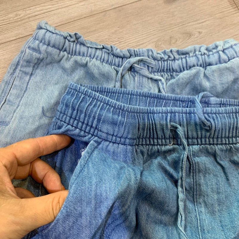 Quần short bò giấy bé gái, hàng dư