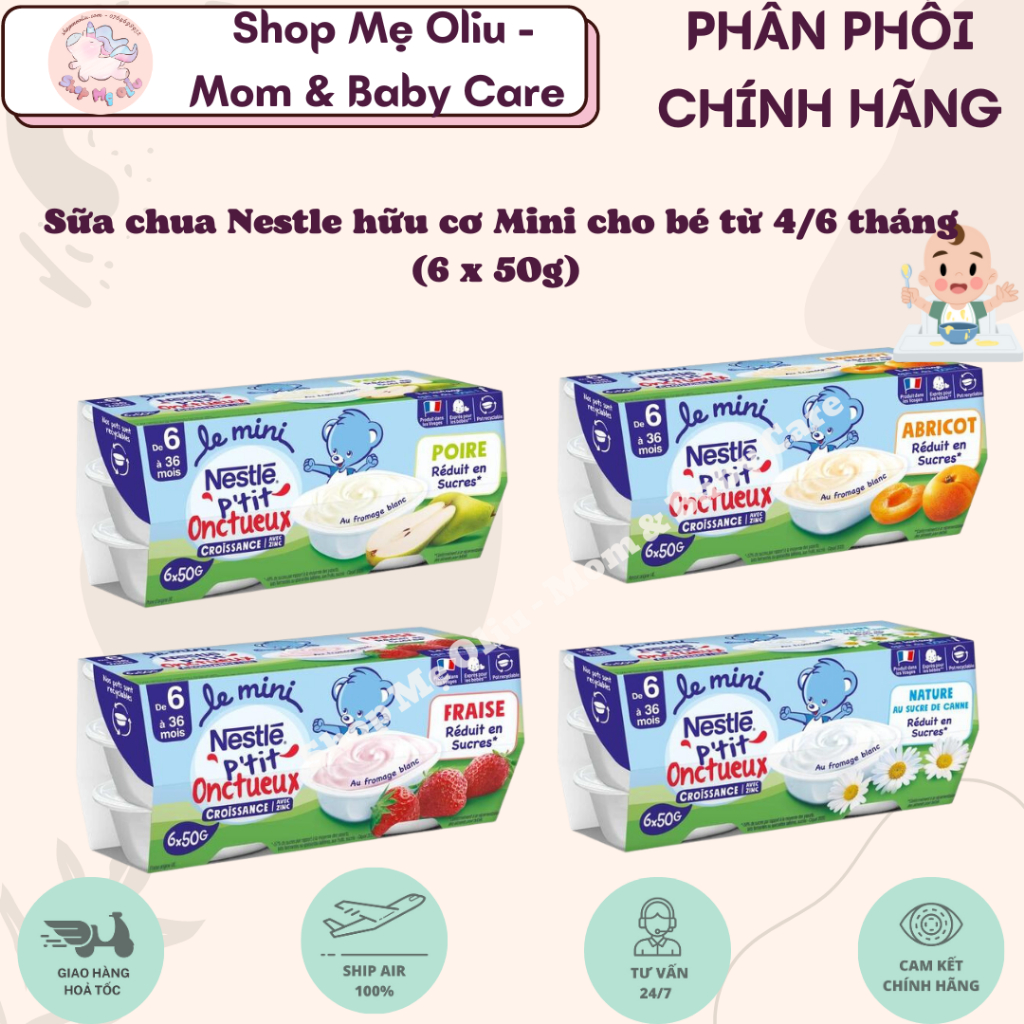 Sữa chua phomai Nestle mini cho bé từ 6 tháng - NESTLÉ P’tit Onctueux Croissance (6 x 50g)