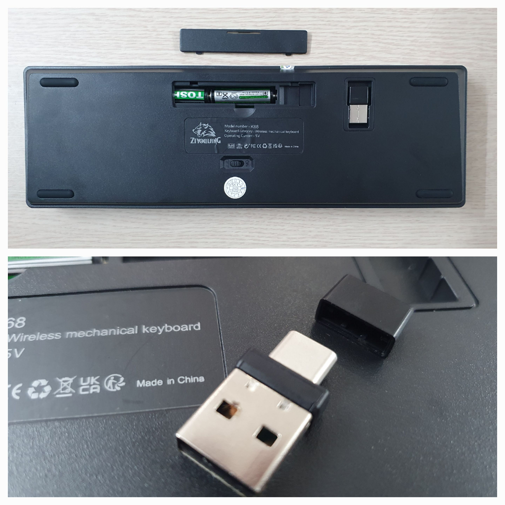 Bàn phím cơ gaming bluetooth không dây K68 - Kết nối 2 chế độ  - 68 Phím Hotswap