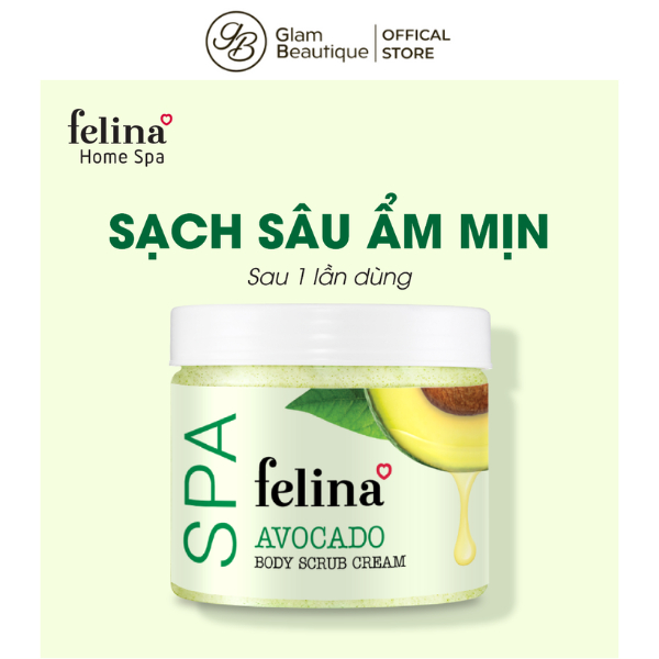 Kem Tắm Tẩy Tế Bào Chết Felina Chiết Xuất Bơ Glam Beautique