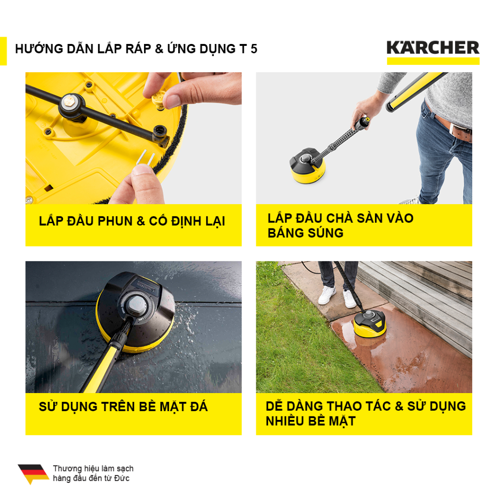 (Sản xuất Ý) Máy xịt rửa xe cao áp Karcher K5 Power Control Home, động cơ từ 2100w, áp lực 20-145 bar