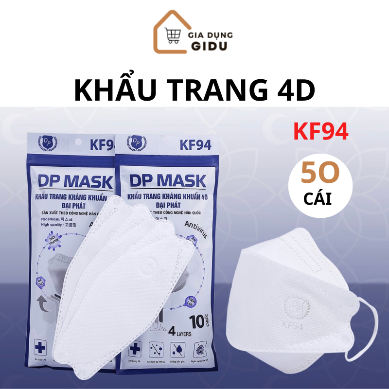 [Set 100 Cái] Khẩu Trang Kf94 Đại Phát Hàng Chính Hãng 4 Lớp, Kháng Khuẩn Chống Bụi Mịn, Kiểu Dáng 4D Hàn Quốc Thờitrang