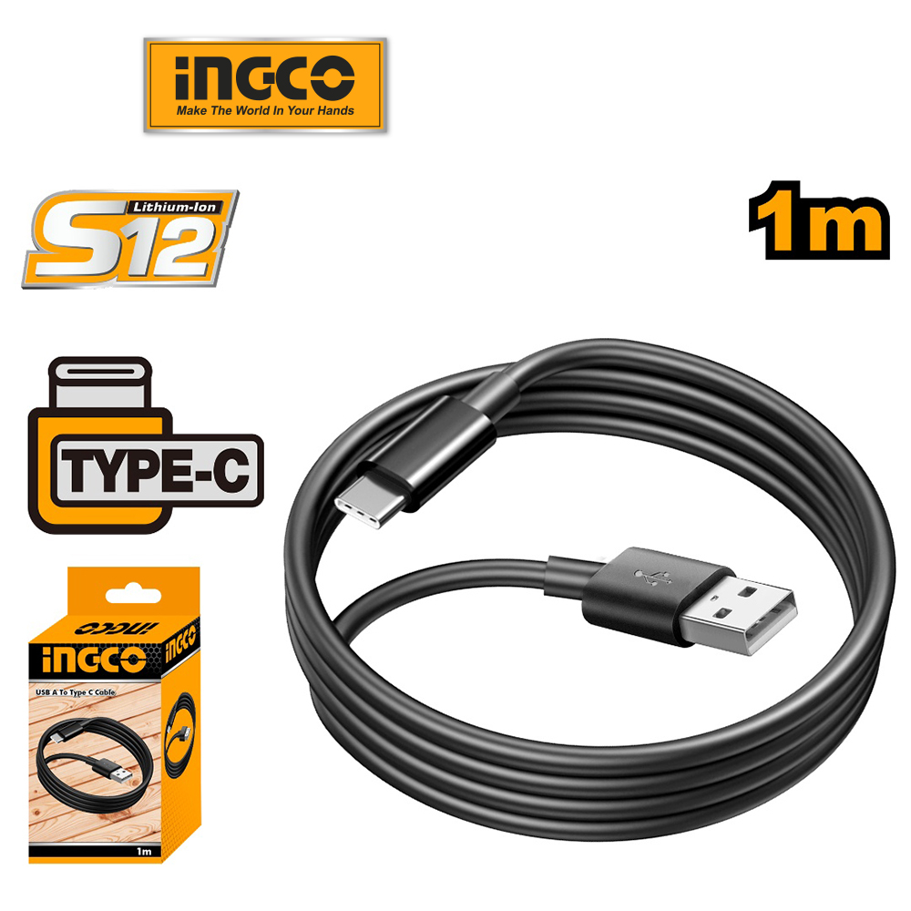 Dây cáp sạc USB Type-C chính hãng INGCO IUCC01 dây dài 1 mét và hỗ trợ tối đa dòng sạc 3A