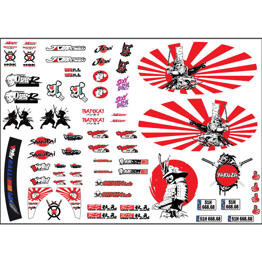 Tem & Sticker dán xe RC 1/10