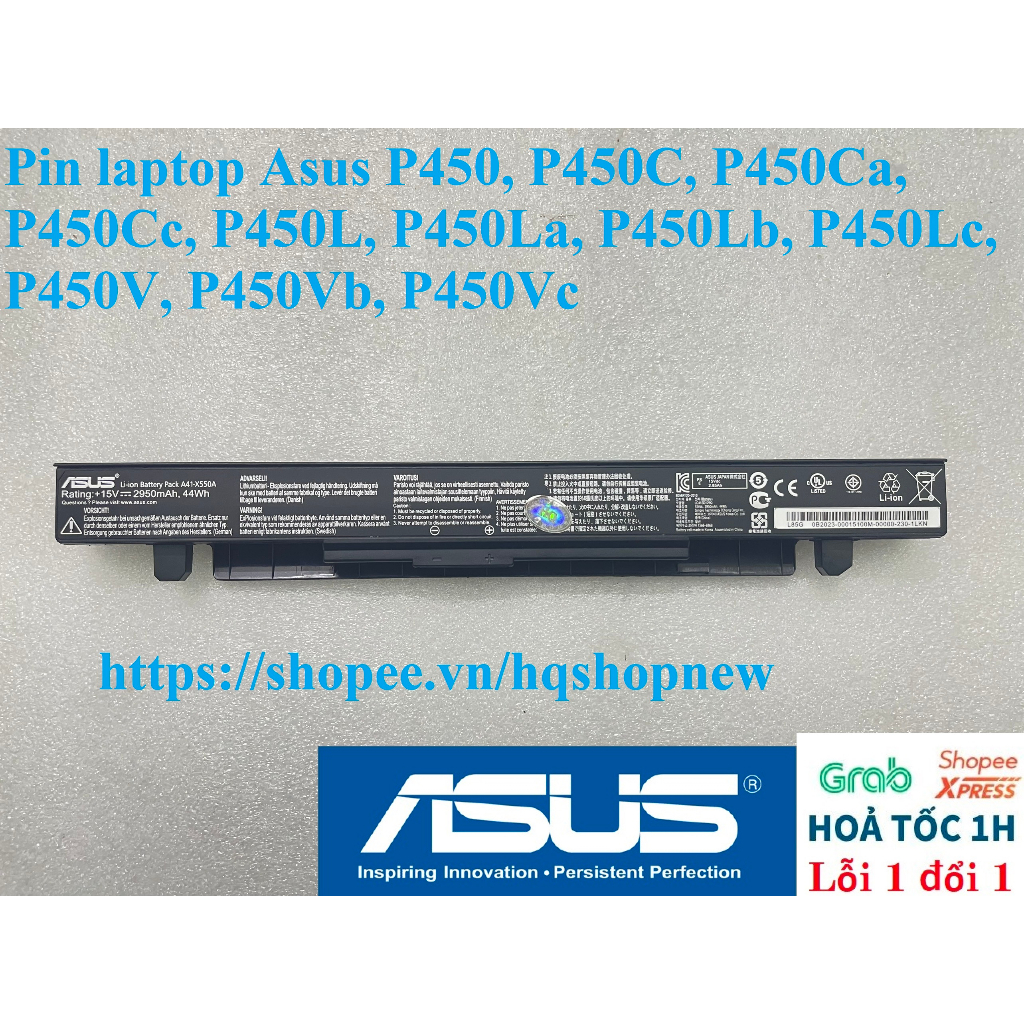 ⚡ Pin laptop Asus P450, P450C, P450Ca, P450Cc, P450L, P450La, P450Lb, P450Lc, P450V, P450Vb, P450Vc