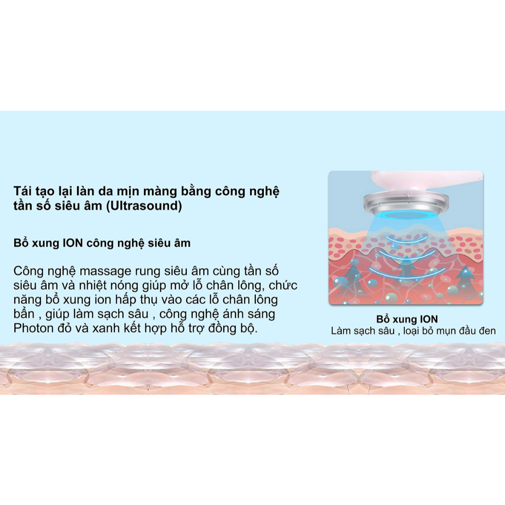 Máy điện di tinh chất đa năng 6 in1, Nâng cơ EMS và Ánh sáng Photon trẻ hoá NanoTime F65U Nhật Bản - HTBeauty