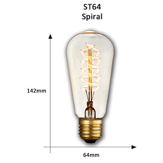 HCM-Bóng đèn Edison Vintage ST64  (Spiral - Filament) sợi đốt, dây tóc E27