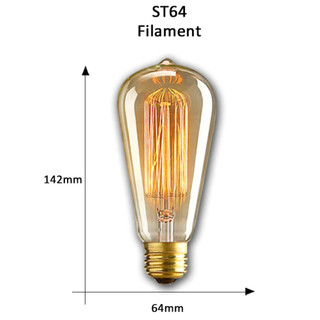 HCM-Bóng đèn Edison Vintage ST64  (Spiral - Filament) sợi đốt, dây tóc E27