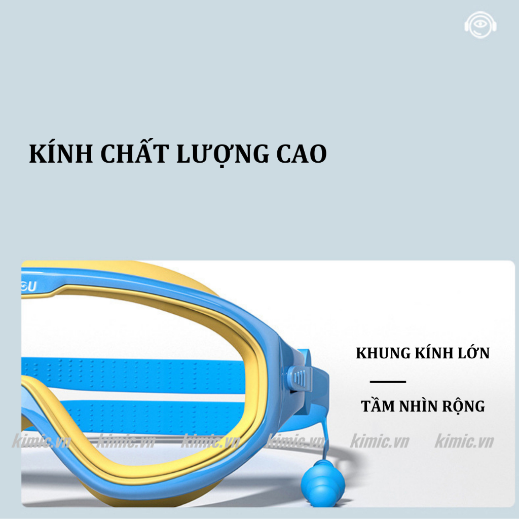 Combo kính bơi trẻ em chính hãng YouYou full box cho bé gái bé trai, mũ bơi, kẹp mũi, nút bịt tai, chống sương mù Kimic