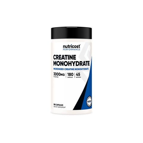 Viên uống tăng sức mạnh Nutricost Pure Creatine Monohydrate Micronized 3000 mg, (180 viên) nhập khẩu Mỹ - Gymstore