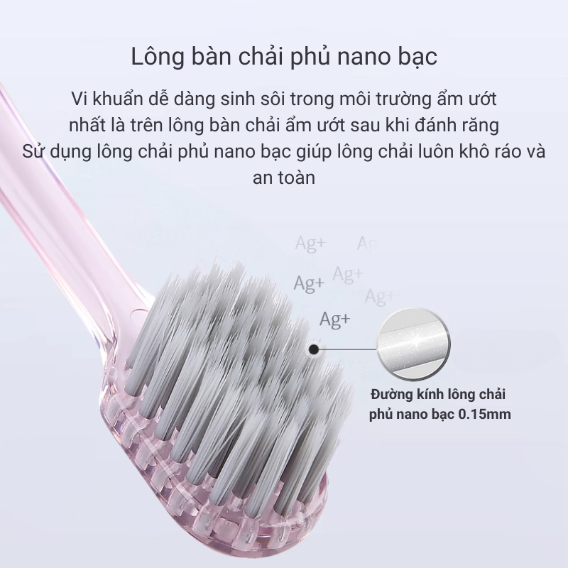 Bàn chải đánh răng Nhật phủ nano bạc Raoyi R7876