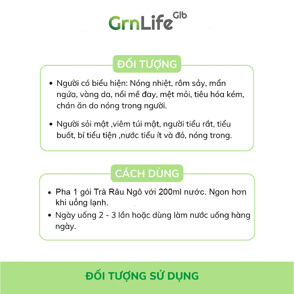 Trà râu ngô GrnLife hộp 20 gói x 10g - Tiện lợi, thanh nhiệt, mát gan, giải độc, lợi tiểu