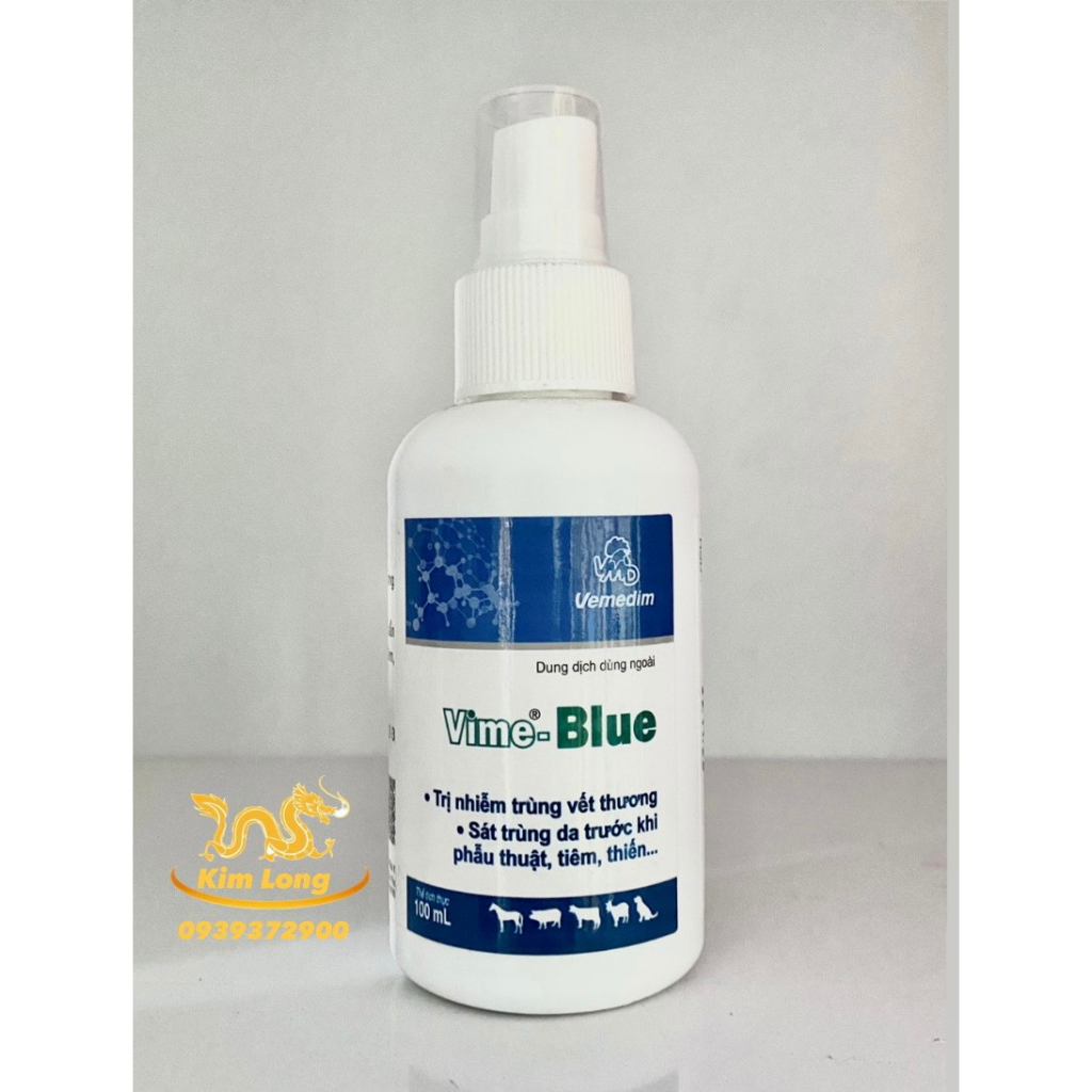 Vime-Blue 100ml Sát trùng da trước khi phẫu thuật, tiêm, thiến..