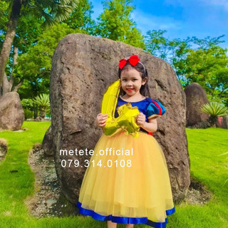 Váy đầm công chúa thiết kế cho bé gái mẫu nàng Bạch Tuyết vàng bồng bềnh Snowwhite - Mẹ Tê Tê