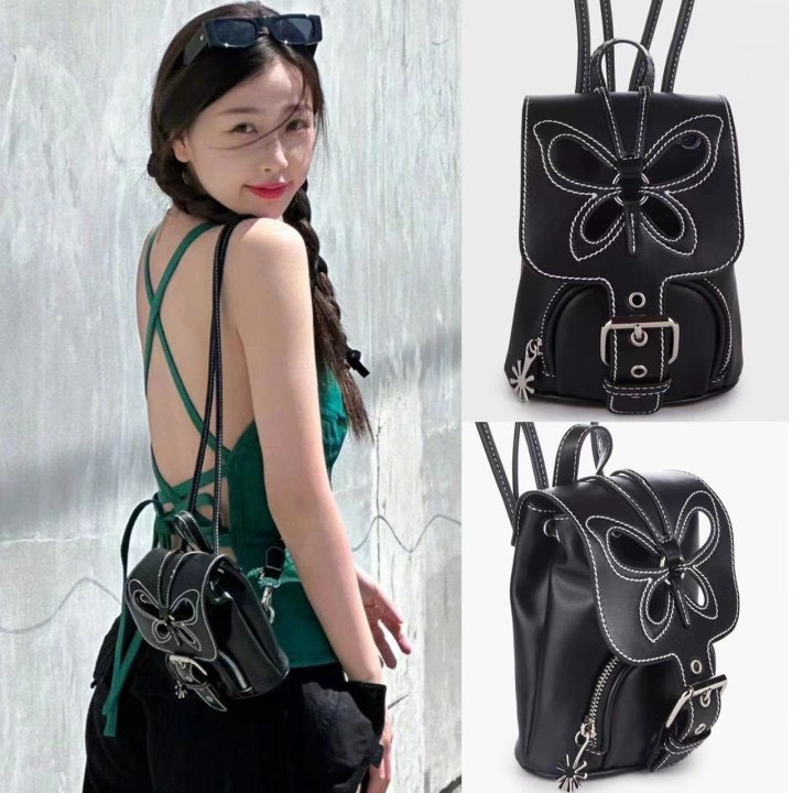 Ba Lô BackPack Mini Y2K Họa Tiết Bướm Phong cách Retro Nữ