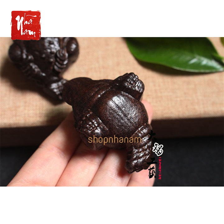 Tượng gỗ thiềm thừ cóc tài lộc tượng gỗ mini phong thủy để bàn