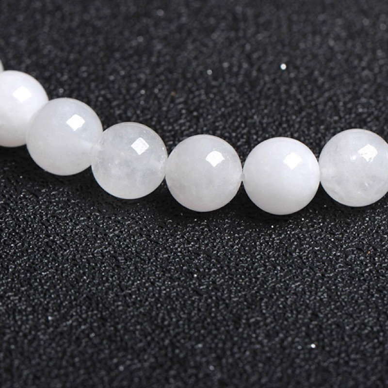 Đá Mã Não Màu Trắng Ưu Linh - 4mm 6mm 8mm 10mm - Xâu Mix Vòng Nam Nữ - Phụ KIện Trang Sức Phong Thủy