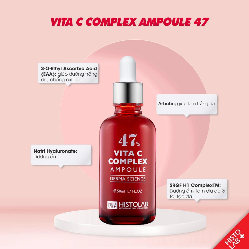 TINH CHẤT DƯỠNG TRẮNG DA HISTOLAB - VITA C COMPLEX AMPOULE 47%