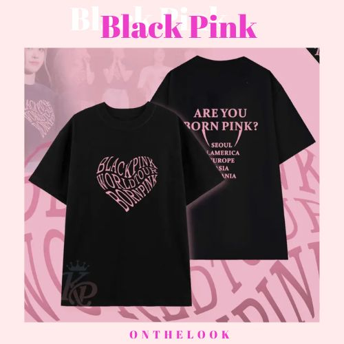 Áo thun BabyTee BLACK PINK, áo croptop Wordtour, Phông unisex BORNPINK áo cộc tay chất liệu cotton