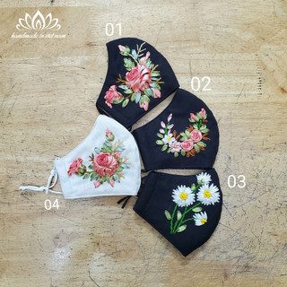 Khẩu trang thêu , khẩu trang linen, khẩu trang thêu ruy băng độc đáo