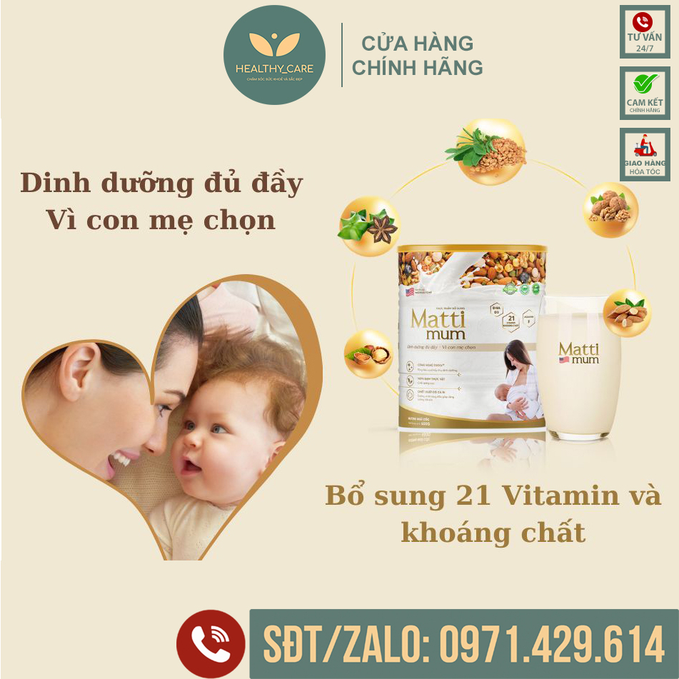 Sữa Hạt Lợi Sữa Matti Mum - 100% Đạm Thực Vật Cho Mẹ Sau Sinh - Hộp 650g