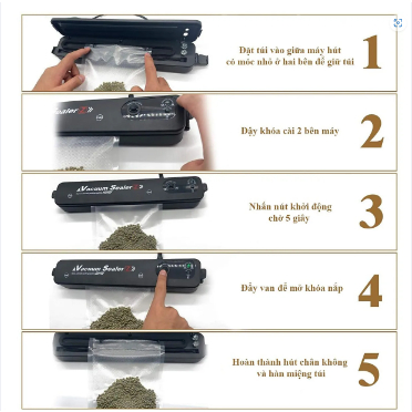 Máy Hút Chân Không Thực Phẩm Kèm Hàn Miệng Túi Vacuum Sealer