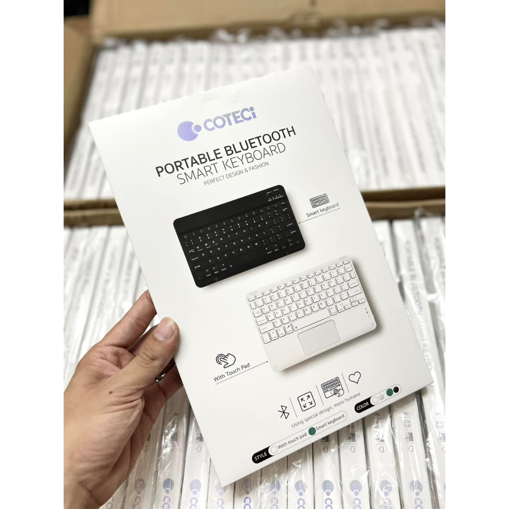 Bàn phím Bluetooth không dây COTECI Keyboard cho Máy tính bảng, IPad Gen 9/10 2022, điện thoại